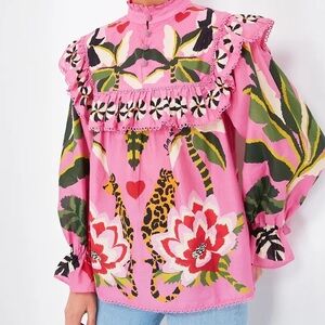 FARM Rio Pink Floral Forest Blouse